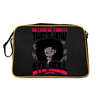 So rollen die Augen - Retro Tasche - Schwarz/Gold - Hinten
