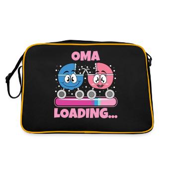 Oma 2024 werdende Oma 2024 Loading - Retro Tasche - Schwarz/Gold - Hinten