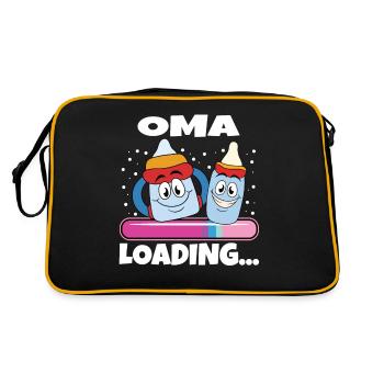 Oma 2024 werdende Oma 2024 Loading - Retro Tasche - Schwarz/Gold - Hinten