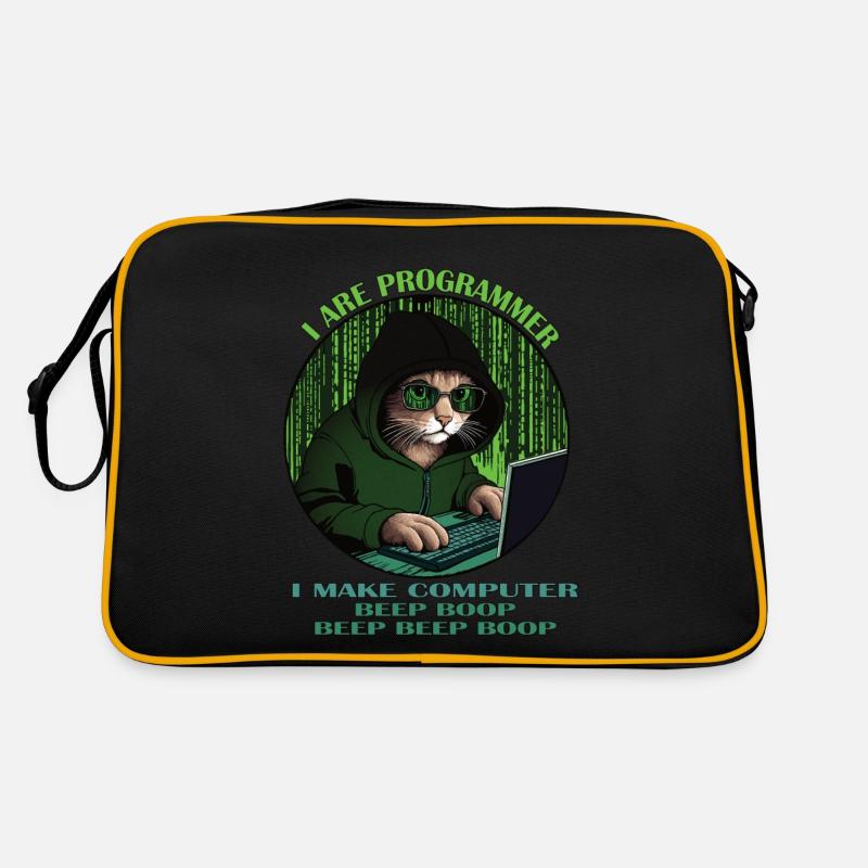 I are programmer, green, programming cat Retro Bag