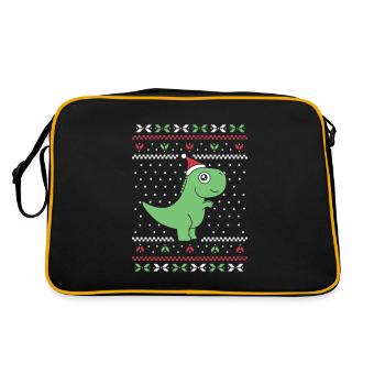 Prähistorisches Feiertagsgebrüll - Retro Tasche - Schwarz/Gold - Hinten