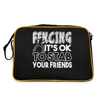 Fencing Fencing It's Ok To Stab Your Friends - Retro Bag - black/gold - Back