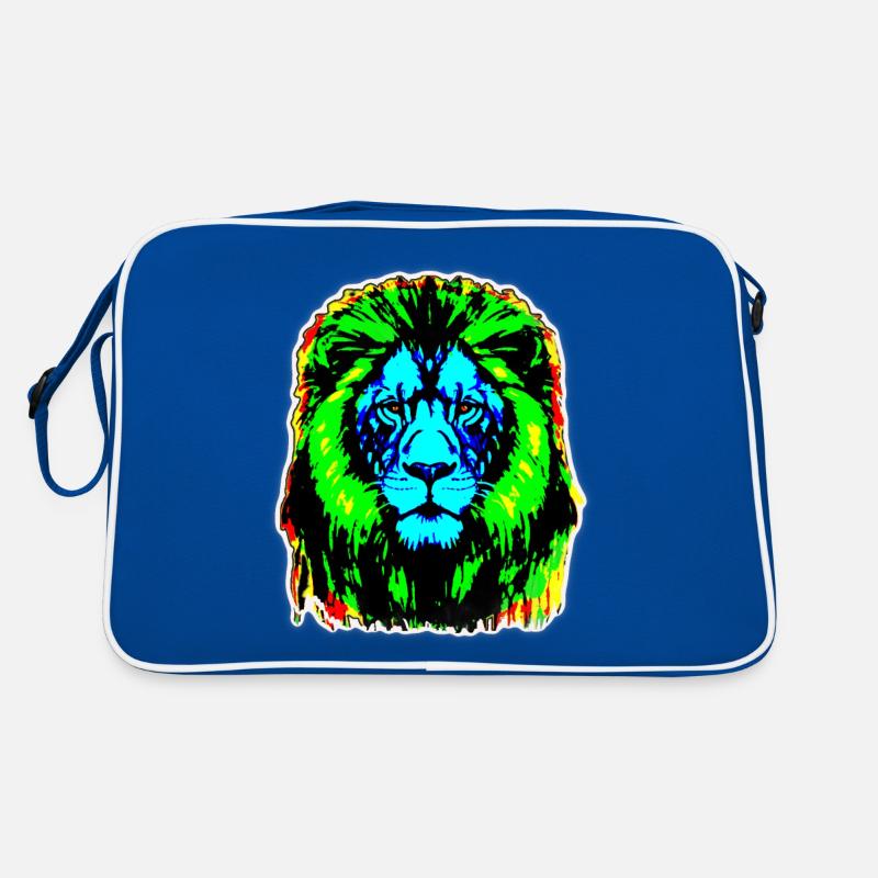 Lion - tête de lion colorée Sac Retro