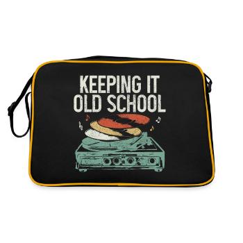 Disque vinyle Vintage DJ cadeau - Sac Retro - noir/or - Dos