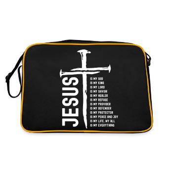 Jésus est Mon Tout, Mon Dieu, mon Seigneur - Sac Retro - noir/or - Dos