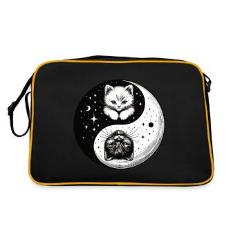 Ying Yang Kittens, black and white - Retro Bag - black/gold - Back
