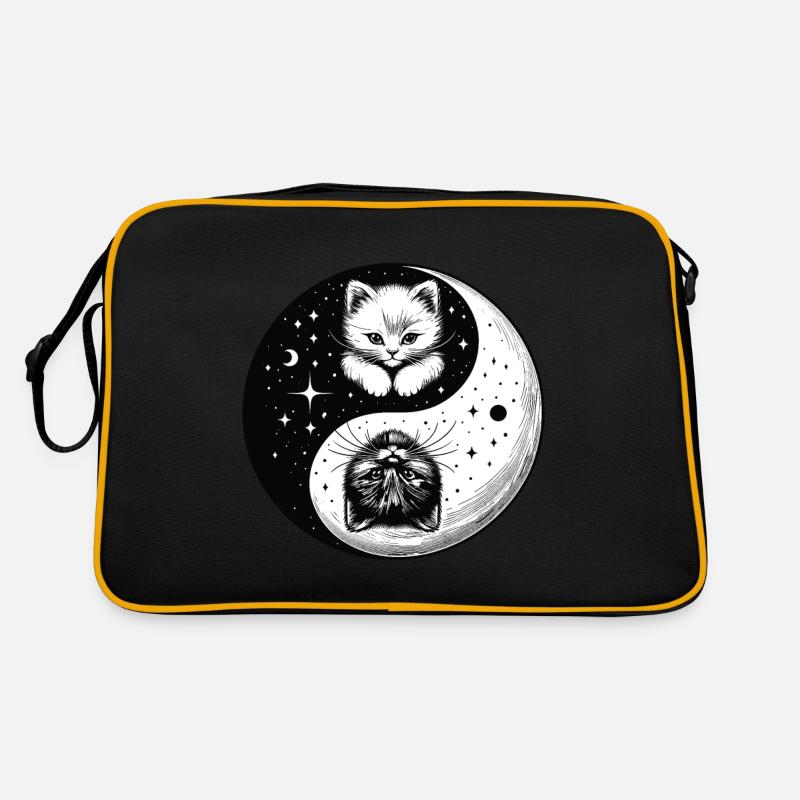 Ying Yang Chatons, noir et blanc - Sac Retro - noir/or