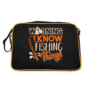 Fishing Warning I Know Fishing Things - Retro Bag - black/gold - Back