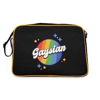 Strahlender Stolz Spektrum - Retro Tasche - Schwarz/Gold - Hinten
