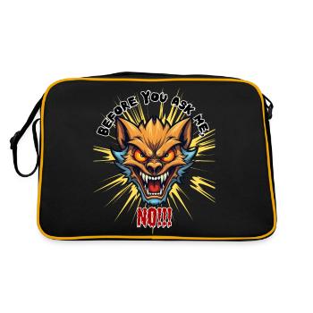Avant que tu me demandes non, Humour, Fun, Fun, drôle, - Sac Retro - noir/or - Dos