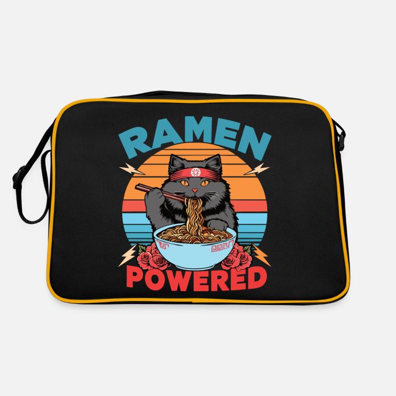 Ramen Powered Cat , coloré Sac Retro