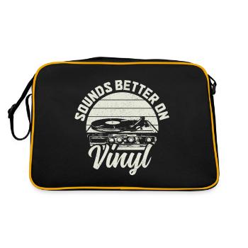 Vinyl Record Collectible DJ Gift - Retro Bag - black/gold - Back