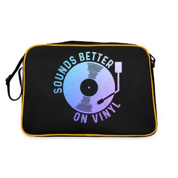 Disque vinyle collection DJ cadeau - Sac Retro - noir/or - Dos