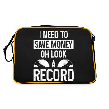 Vinyl Record Collectible DJ Gift - Retro Bag - black/gold - Back