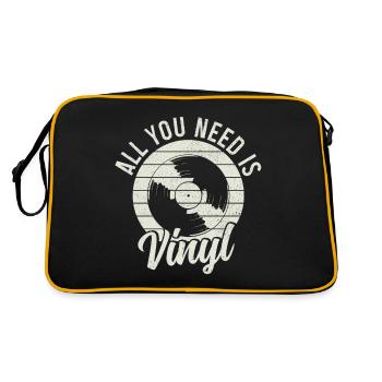 Vinyl Record Collectible DJ Gift - Retro Bag - black/gold - Back