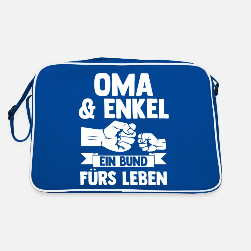 Oma Großmutter und Enkel Retro Tasche