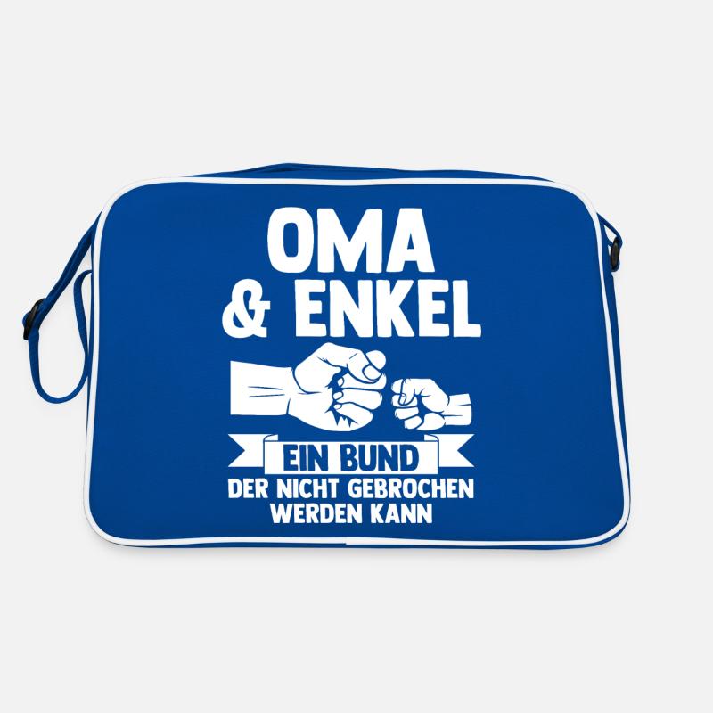 Oma Großmutter und Enkel Retro Tasche
