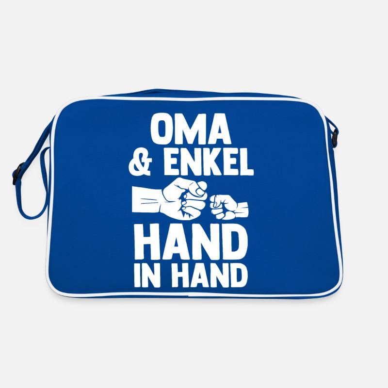 Oma Großmutter und Enkel Retro Tasche