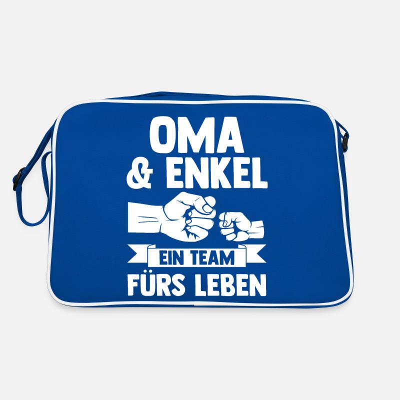 Oma Großmutter und Enkel Retro Tasche