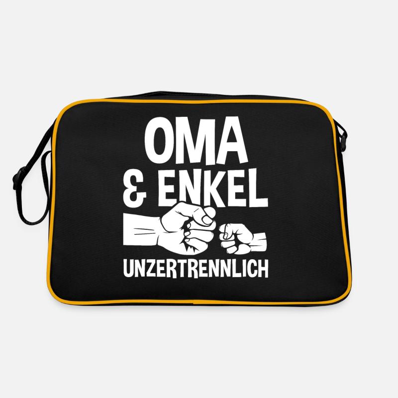 Oma Großmutter und Enkel Retro Tasche