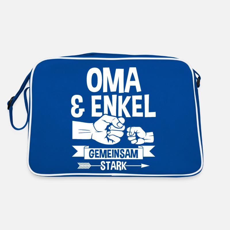 Oma Großmutter und Enkel Retro Tasche