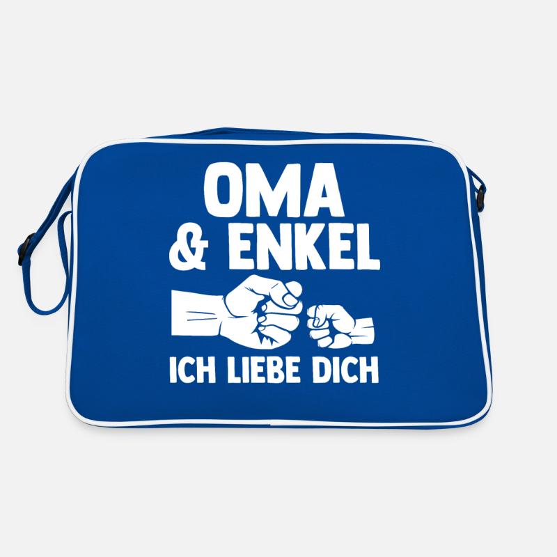 Oma Großmutter und Enkel Retro Tasche
