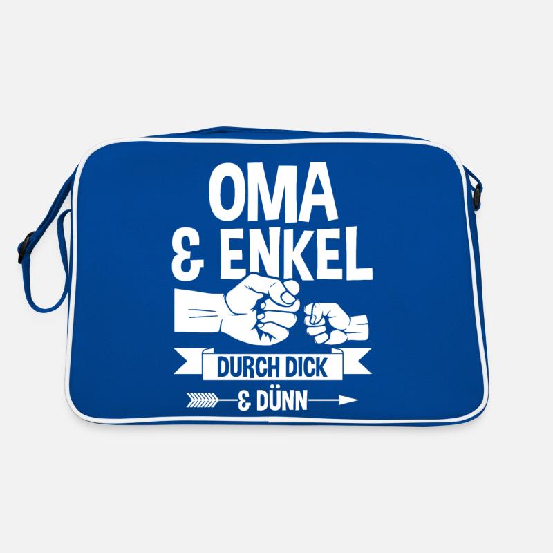 Oma Großmutter und Enkel Retro Tasche