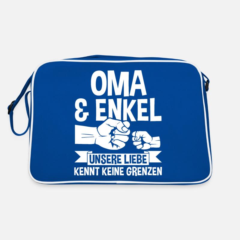 Oma Großmutter und Enkel Retro Tasche