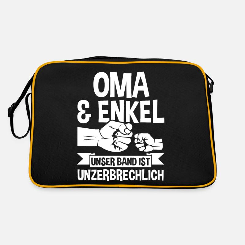Oma Großmutter und Enkel Retro Tasche