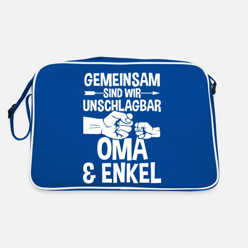Oma Großmutter und Enkel Retro Tasche