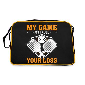 Mein Spiel Mein Tisch Dein Verlust - Retro Tasche - Schwarz/Gold - Hinten