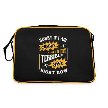 Terrible 30s Humor Relatable Crankiness - Retro Bag - black/gold - Back