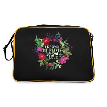 Gardening Gardening I Drown My Plants With Love - Retro Bag - black/gold - Back