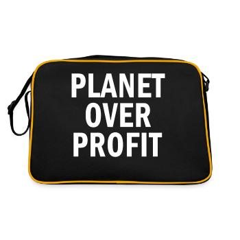 Citation de la planète sur le profit pour protéger l’environnement - Sac Retro - noir/or - Dos