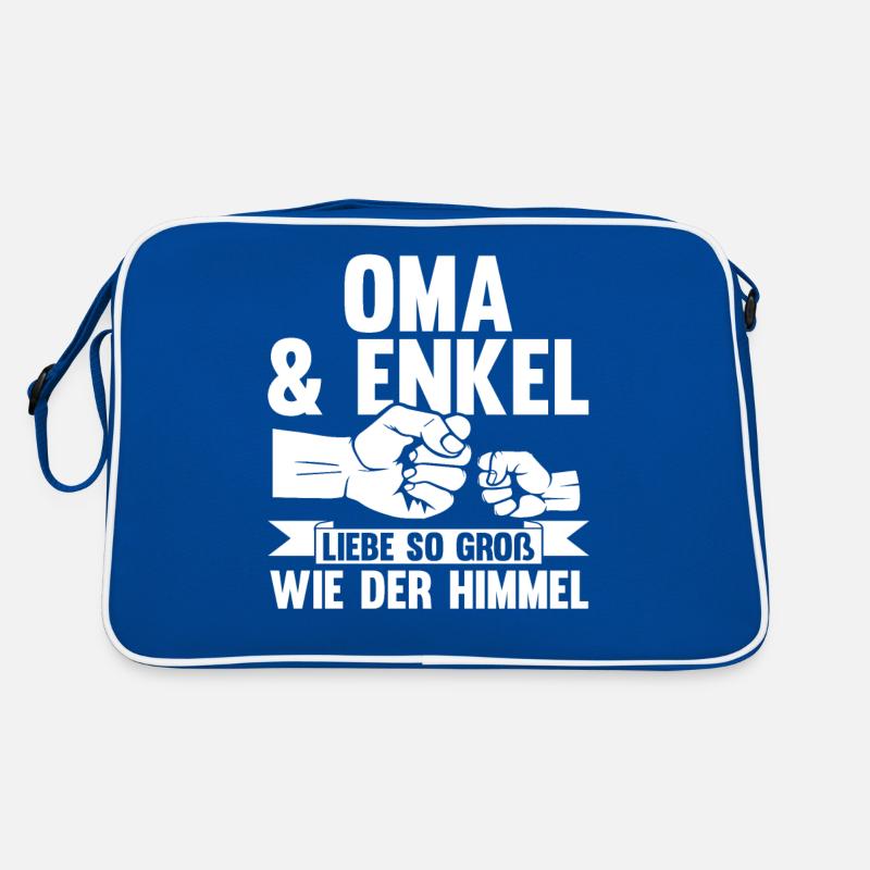 Oma Großmutter und Enkel Retro Tasche