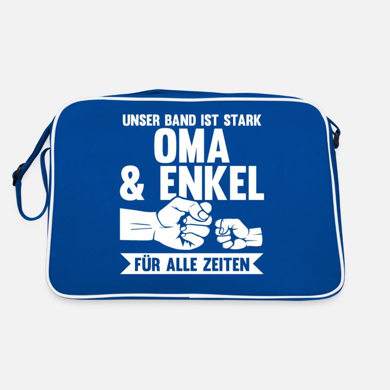 Oma Großmutter und Enkel Retro Tasche