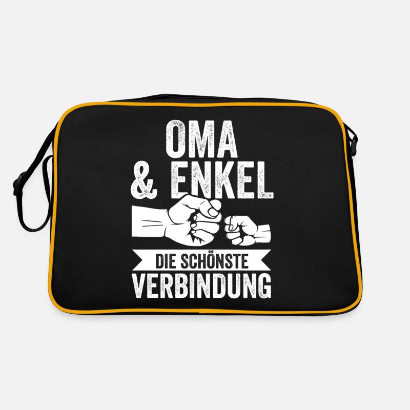 Oma Großmutter und Enkel Retro Tasche