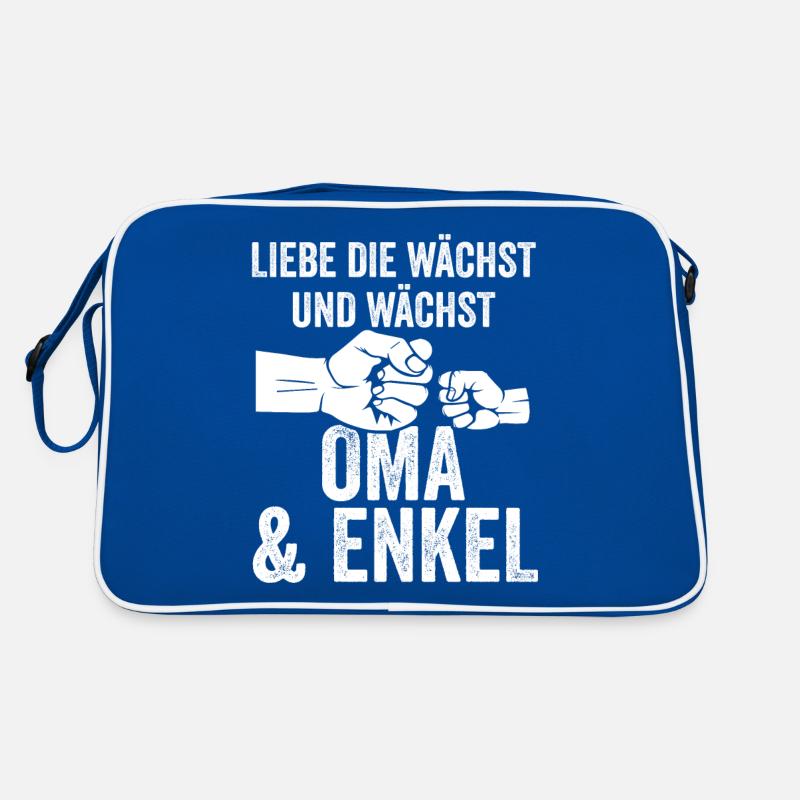 Oma Großmutter und Enkel Retro Tasche