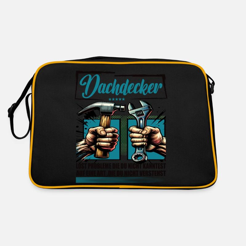 Dachdecker Beruf mit lustigen Spruch Retro Tasche