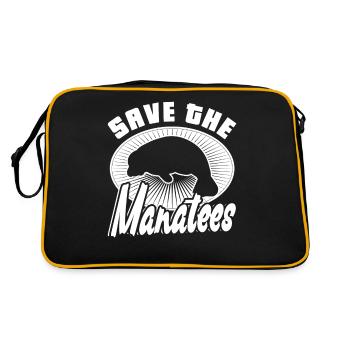 Rettet Die Seekühe Wassertiere Seekühe - Retro Tasche - Schwarz/Gold - Hinten