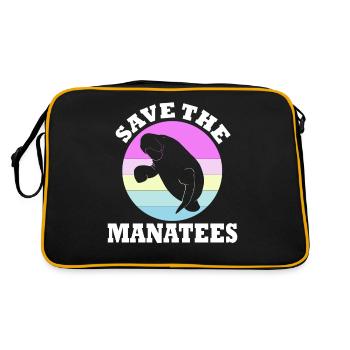 Rettet Die Seekühe Wassertiere Seekühe - Retro Tasche - Schwarz/Gold - Hinten