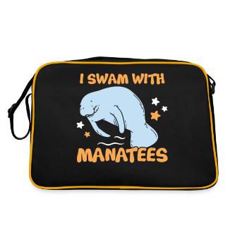 Ich Schwamm Mit Seekühen Wassertiere Seekühe - Retro Tasche - Schwarz/Gold - Hinten
