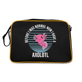Lustiges Axolotl Süßes Axolotl - Retro Tasche - Schwarz/Gold - Hinten