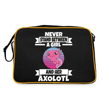 Lustiges Axolotl Süßes Axolotl - Retro Tasche - Schwarz/Gold - Hinten