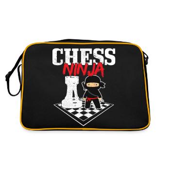 Chess Ninja Chess Player Gift - Retro Bag - black/gold - Back