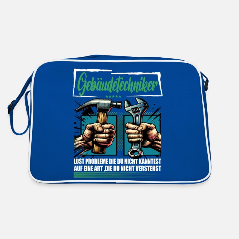 Gebäudetechniker Beruf mit lustigen Spruch Retro Tasche