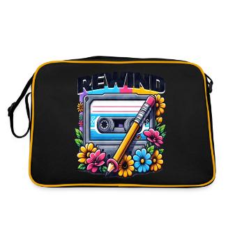 Cassette de rembobinage Vintage Retro - Sac Retro - noir/or - Dos