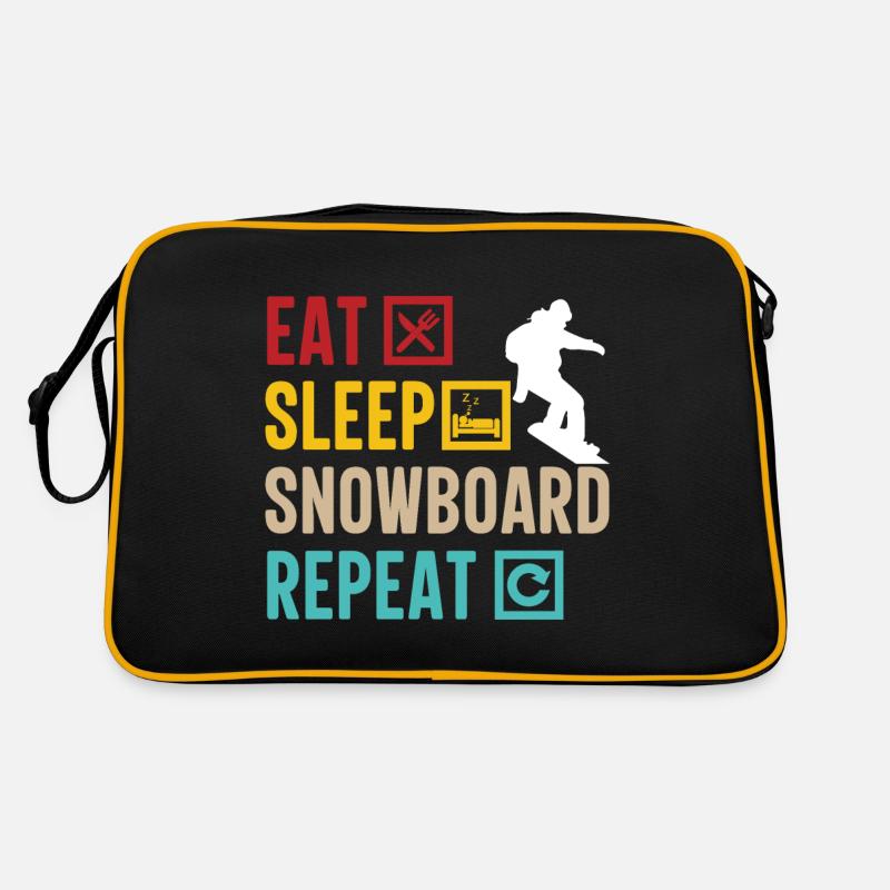 Eat Sleep Snowboard Repeat Retro Tasche