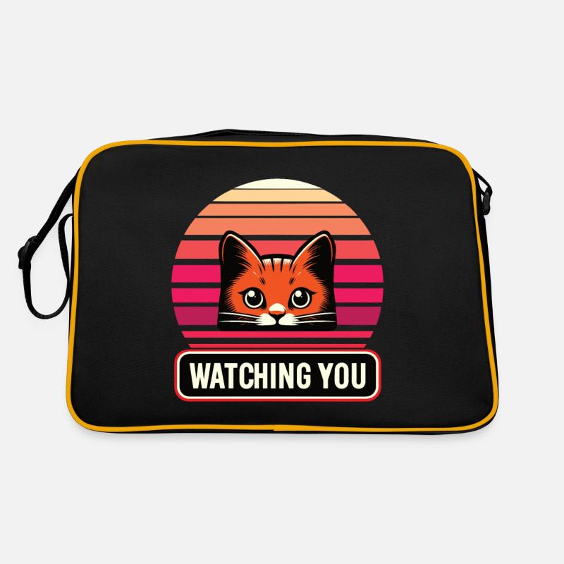 Chat roux qui vous regarde, coloré Sac Retro