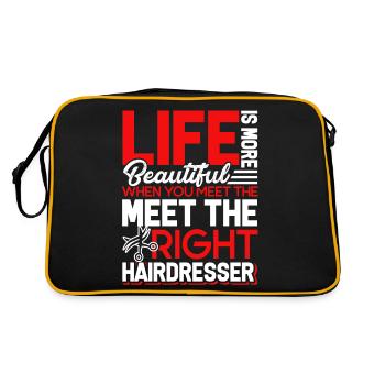 Hair Stylist Meet The Right Hair Stylist - Retro Bag - black/gold - Back